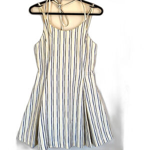 J.O.A Los Angles Linen Blend Strappy  Halter Back Skater Dress